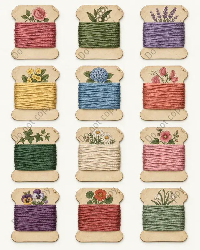 Embroidery Floss Card Sheets