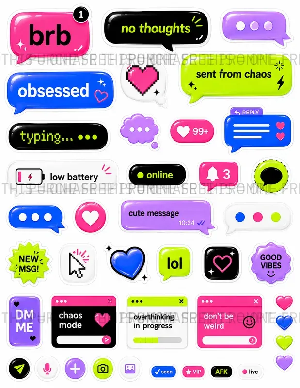 Digital Chat Scrap Sheets