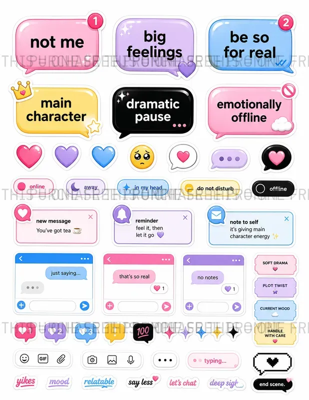 Digital Chat Scrap Sheets