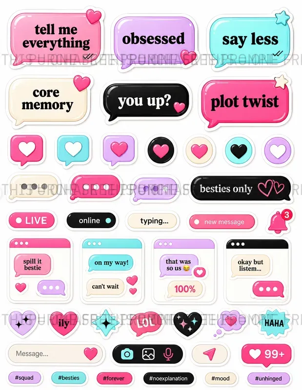 Digital Chat Scrap Sheets