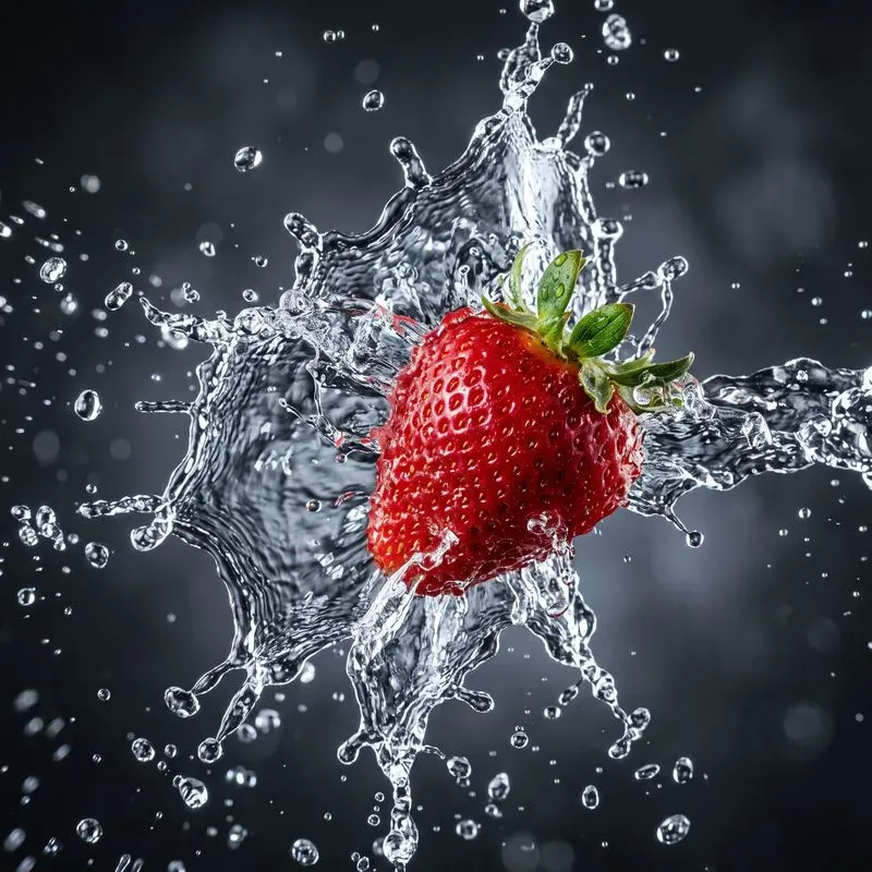 Water Splashed Macro Fruits