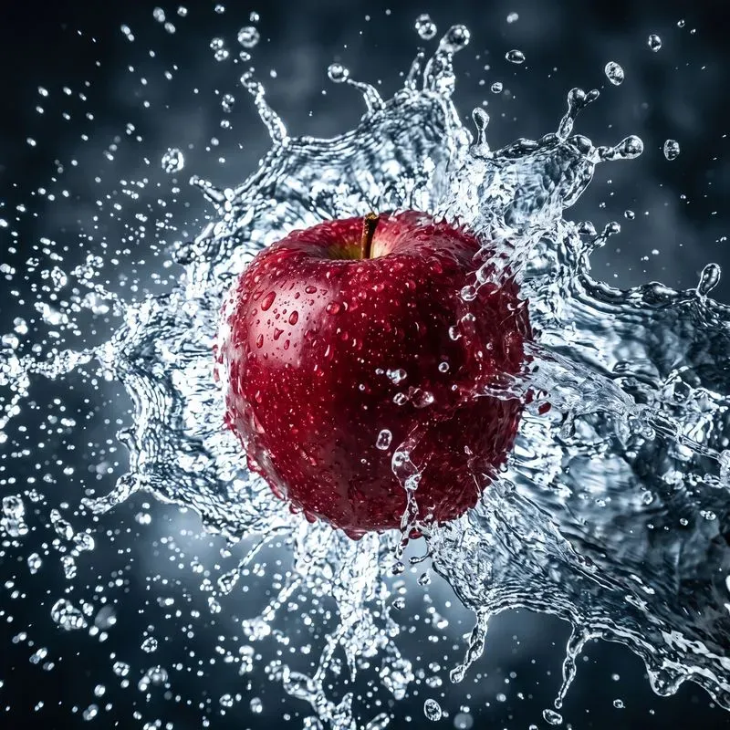Water Splashed Macro Fruits