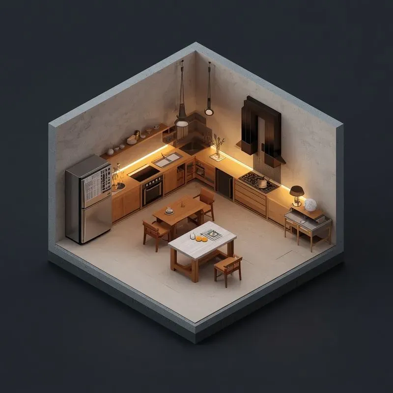 3D Luxury Isometric Room Dioramas