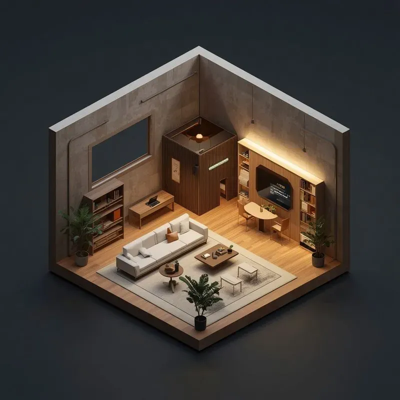3D Luxury Isometric Room Dioramas
