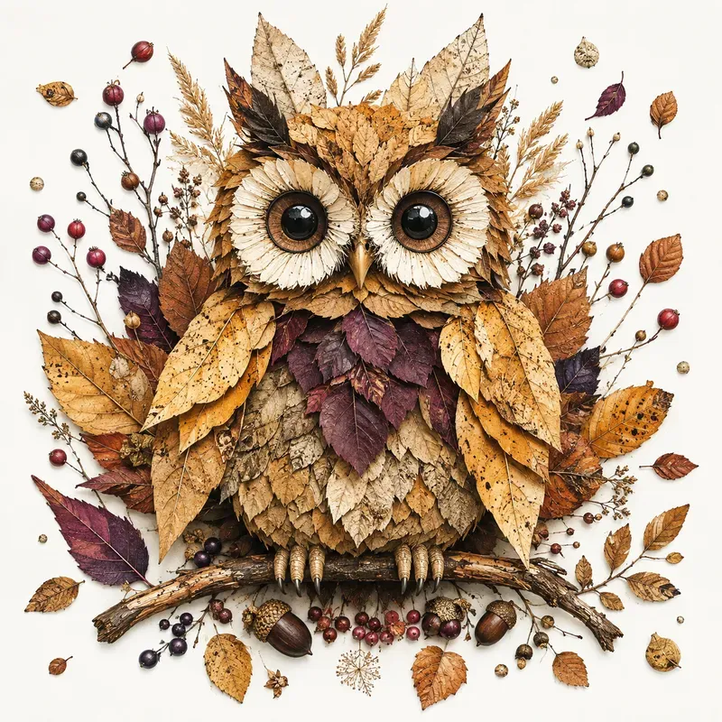 Autumn Botanical Character Art