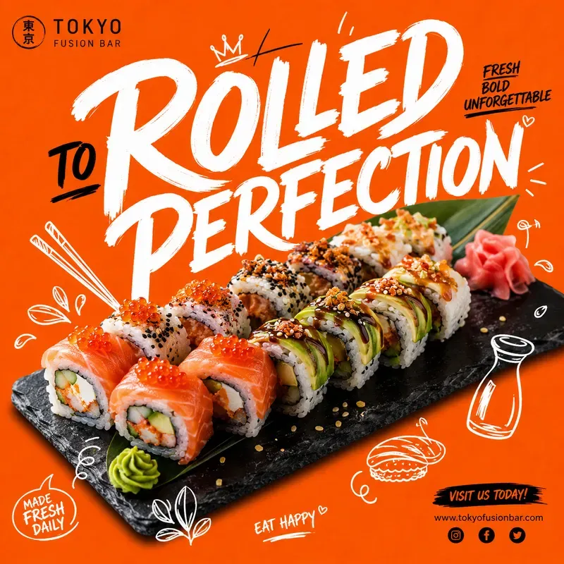 Creative Food Doodle Ad Poster Designs
