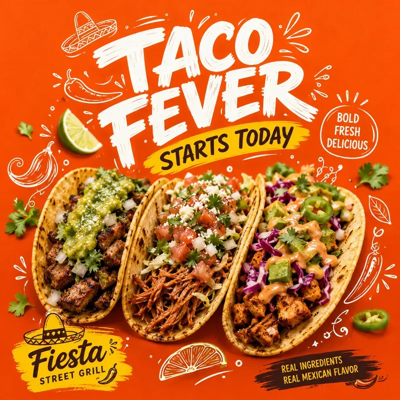 Creative Food Doodle Ad Poster Designs