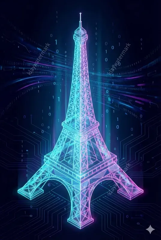 Neon Lowpoly Wireframe Landmarks