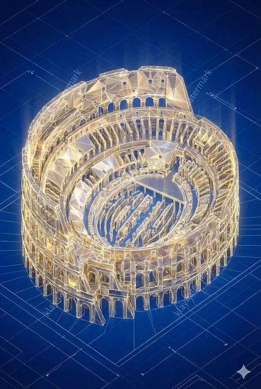 Neon Lowpoly Wireframe Landmarks
