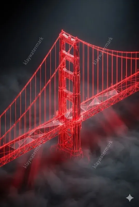 Neon Lowpoly Wireframe Landmarks