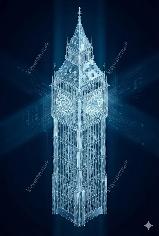 Neon Lowpoly Wireframe Landmarks