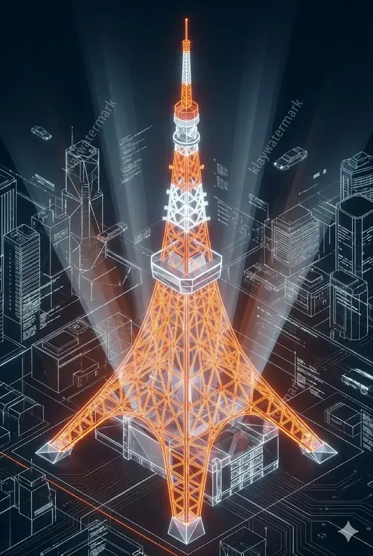 Neon Lowpoly Wireframe Landmarks