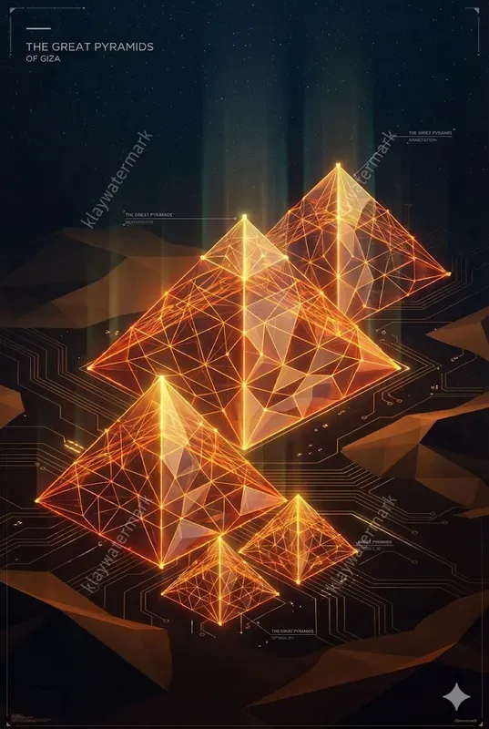 Neon Lowpoly Wireframe Landmarks