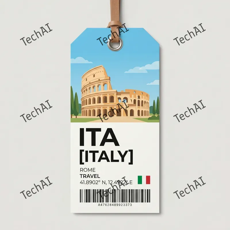 Minimalist Vector Travel Luggage Tags