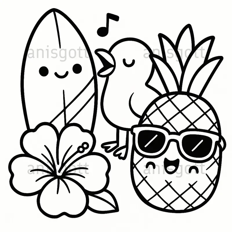 Bold And Easy Fun Summer Coloring Pages