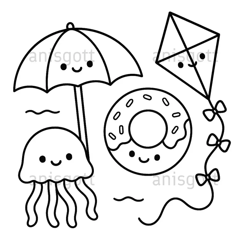 Bold And Easy Fun Summer Coloring Pages
