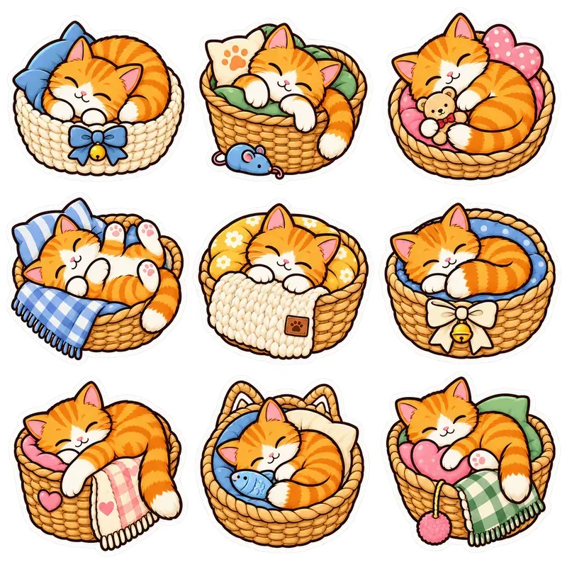 Hygge Cats At Home Sticker Packs