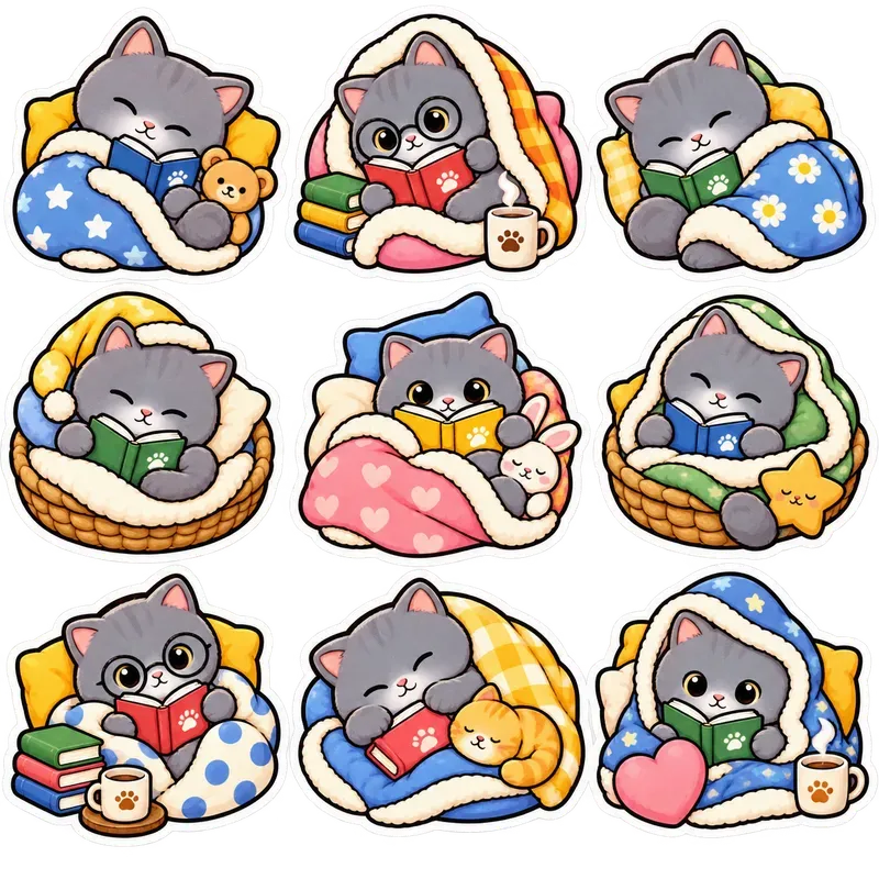 Hygge Cats At Home Sticker Packs