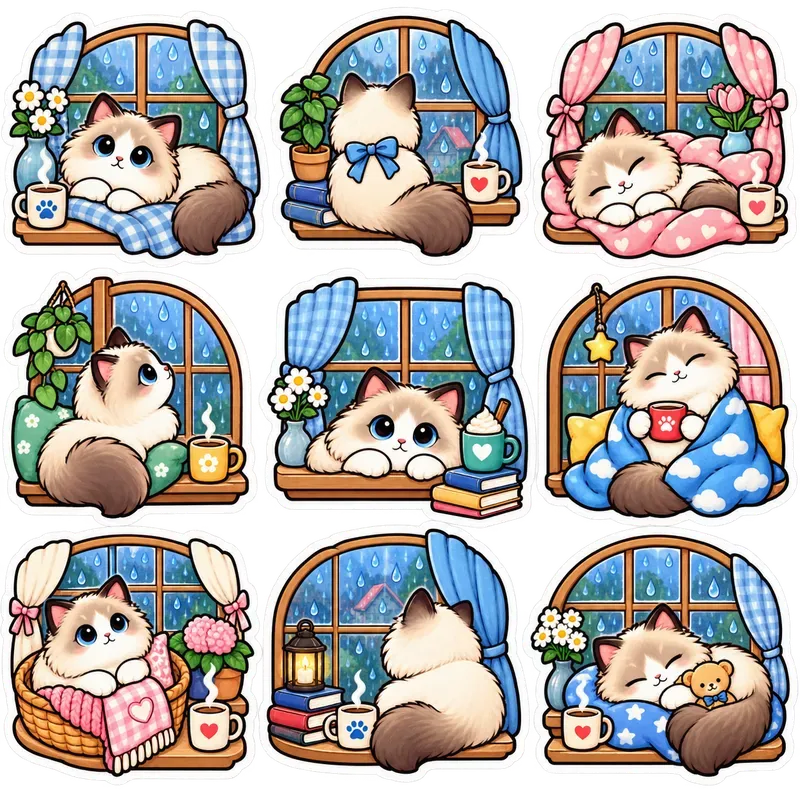 Hygge Cats At Home Sticker Packs