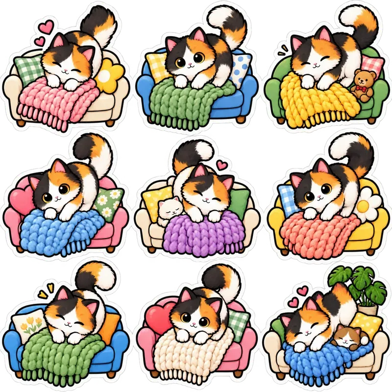 Hygge Cats At Home Sticker Packs