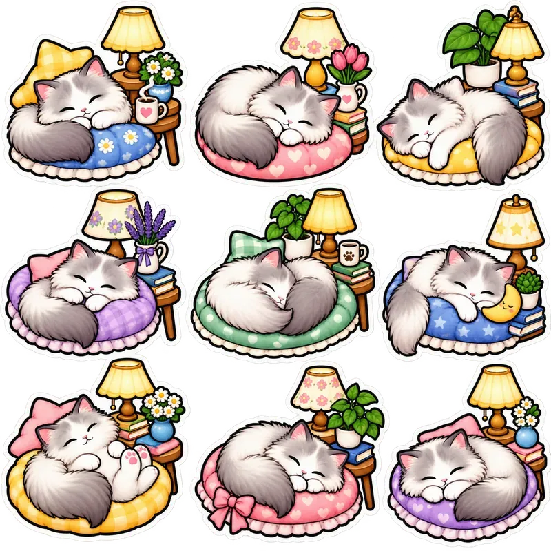 Hygge Cats At Home Sticker Packs
