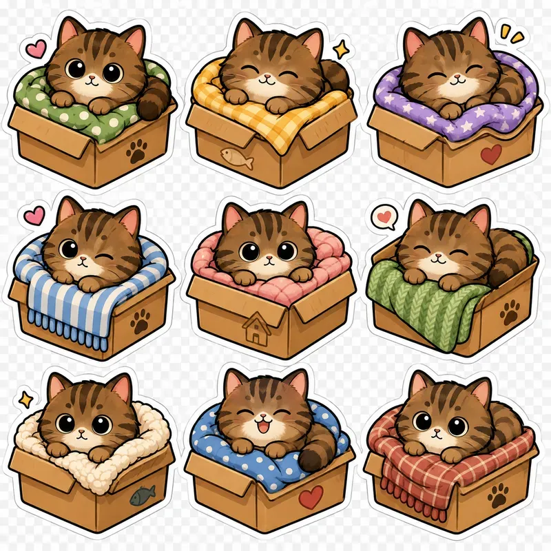 Hygge Cats At Home Sticker Packs