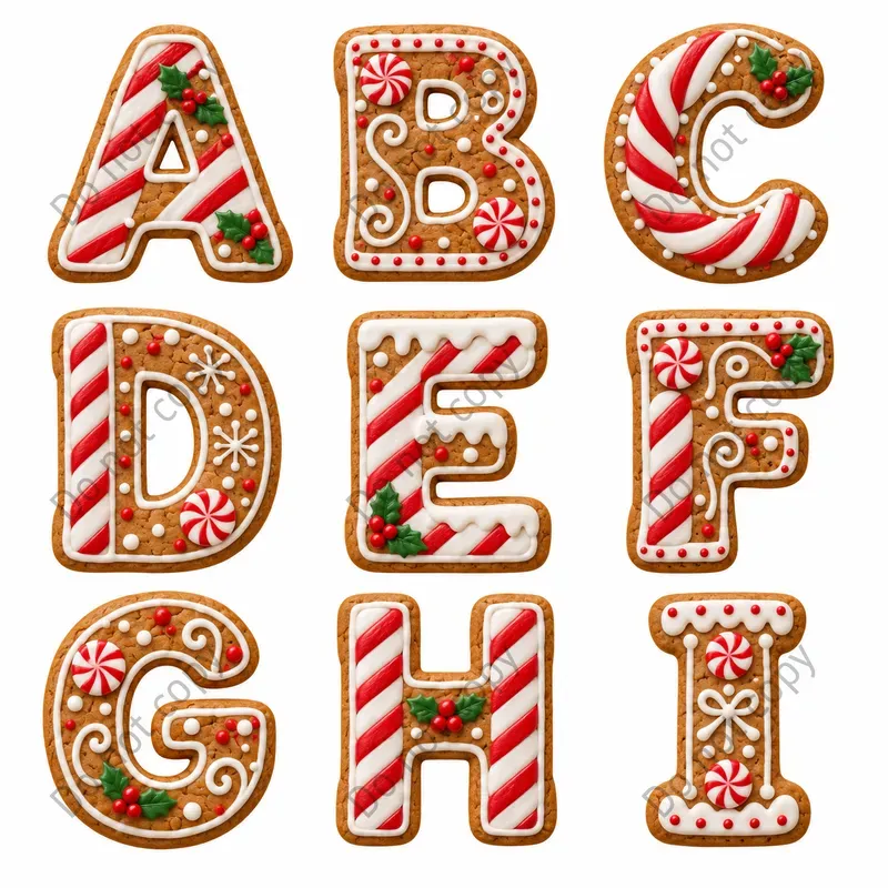 Christmas Gingerbread Alphabet Art