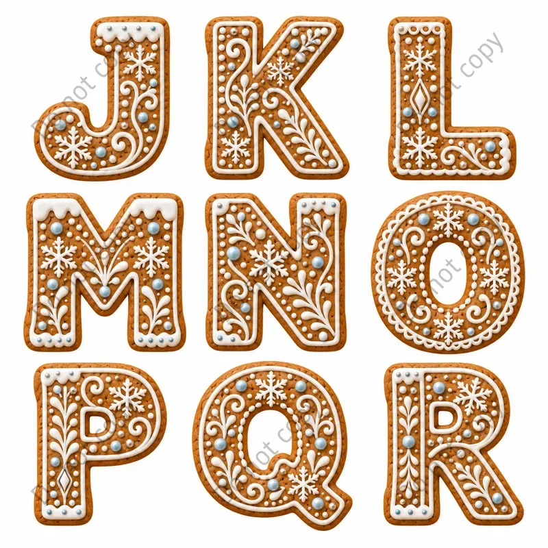 Christmas Gingerbread Alphabet Art
