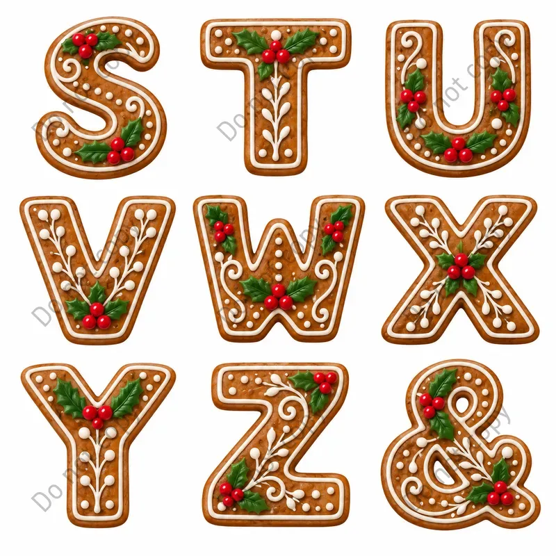 Christmas Gingerbread Alphabet Art