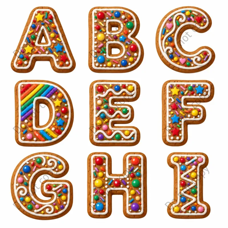 Christmas Gingerbread Alphabet Art