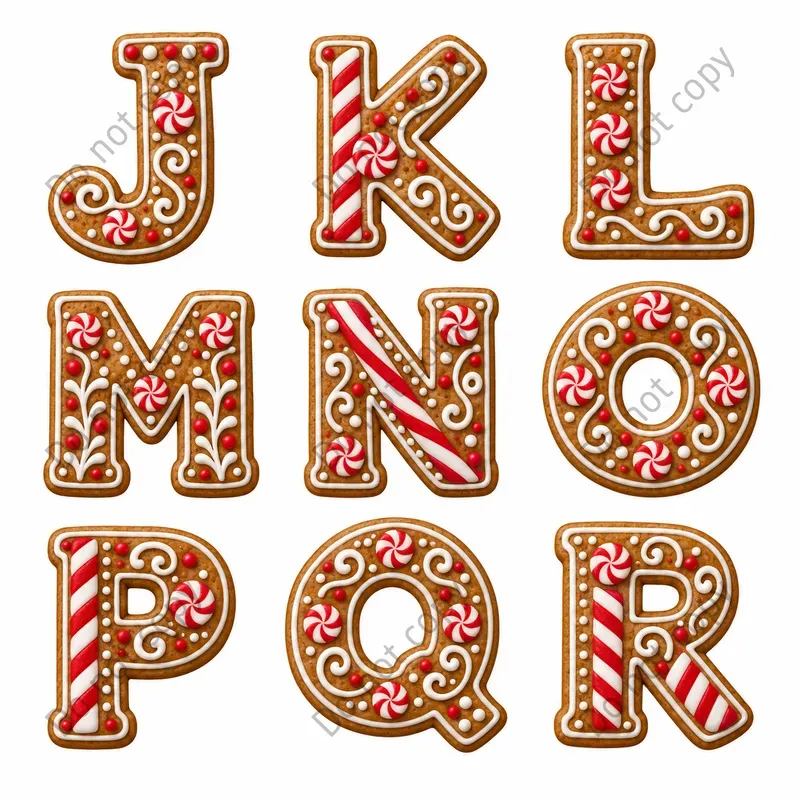 Christmas Gingerbread Alphabet Art