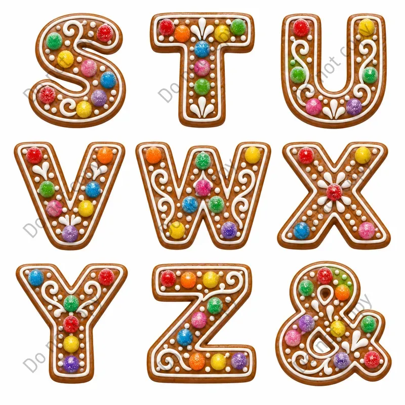 Christmas Gingerbread Alphabet Art