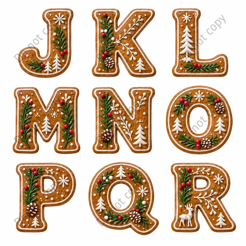 Christmas Gingerbread Alphabet Art