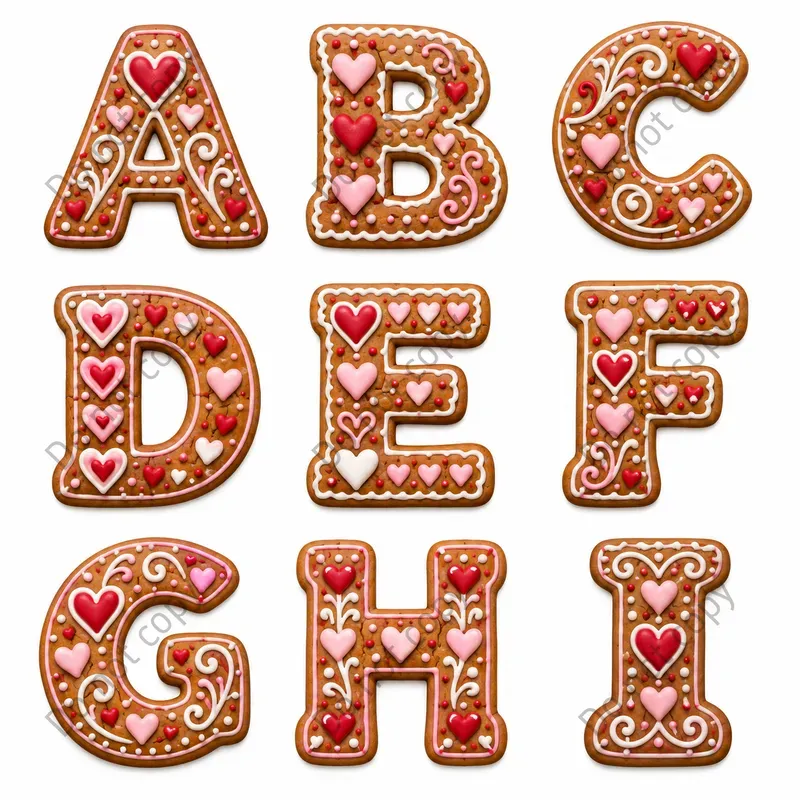 Christmas Gingerbread Alphabet Art