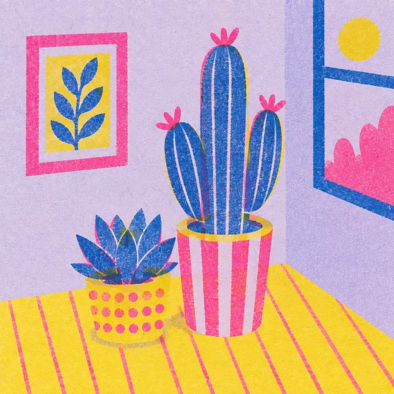 Risograph Plant Illustrations