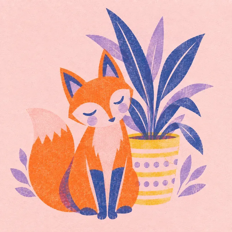 Risograph Plant Illustrations