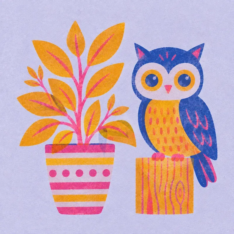 Risograph Plant Illustrations