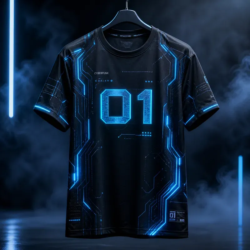 Futuristic Neon Sportswear Tshirt Art