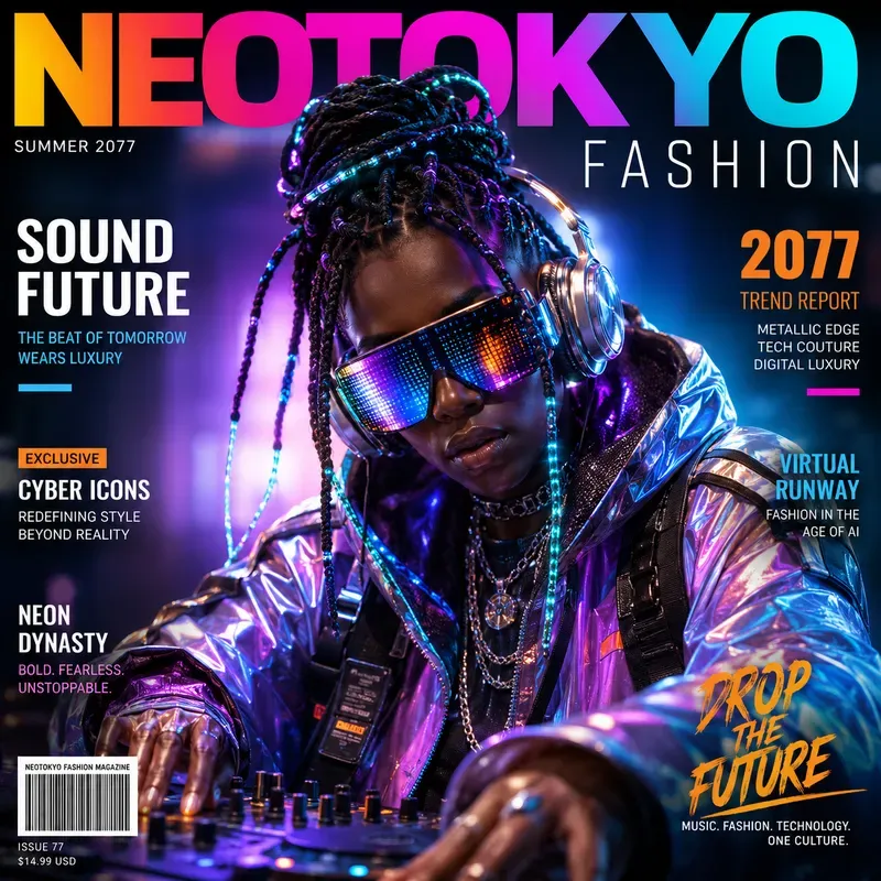 Neon Cyberpunk Fashion Covers