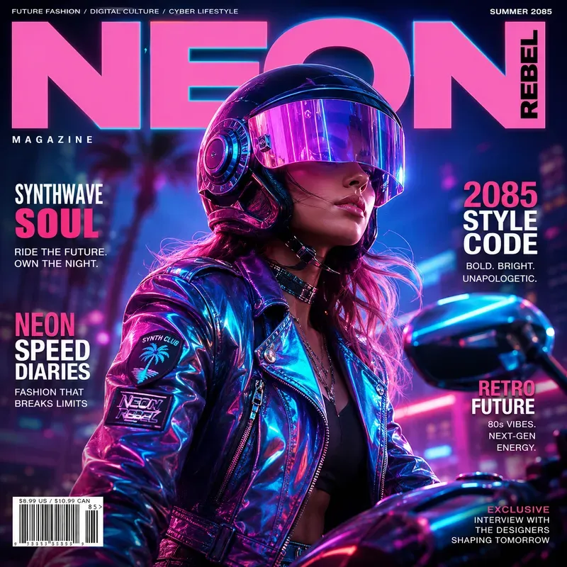 Neon Cyberpunk Fashion Covers