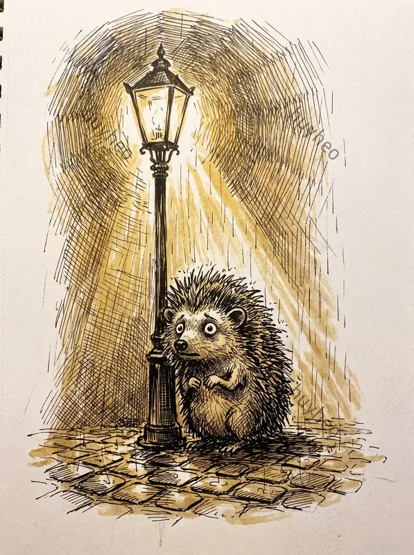 Scruffy Ink Sketch Moody Art