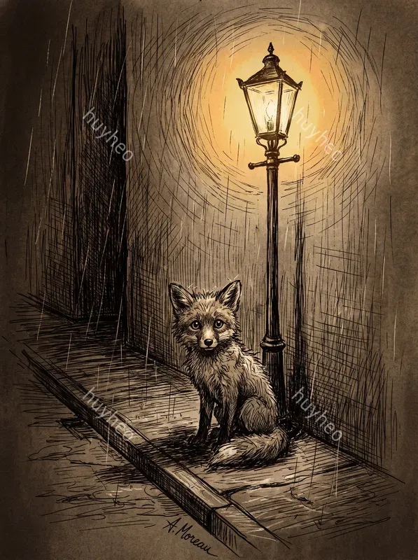 Scruffy Ink Sketch Moody Art