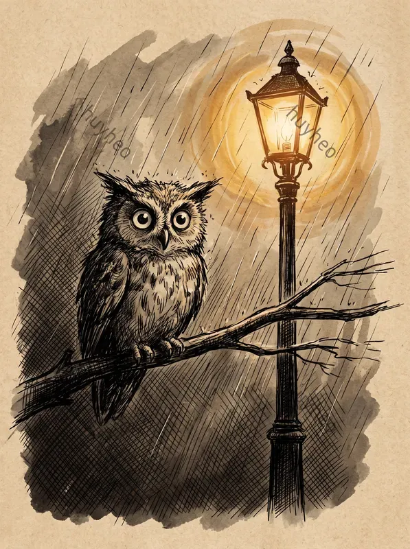 Scruffy Ink Sketch Moody Art