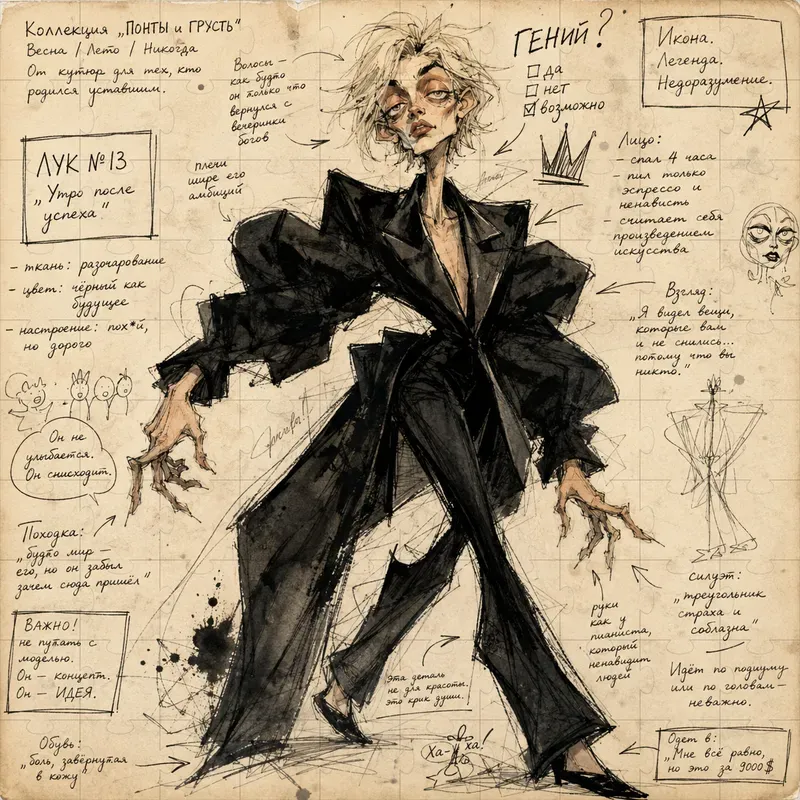 Grotesque Fashion Caricatures