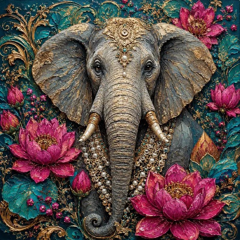 Jeweltoned Impasto Animal Portraits