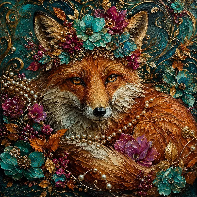 Jeweltoned Impasto Animal Portraits