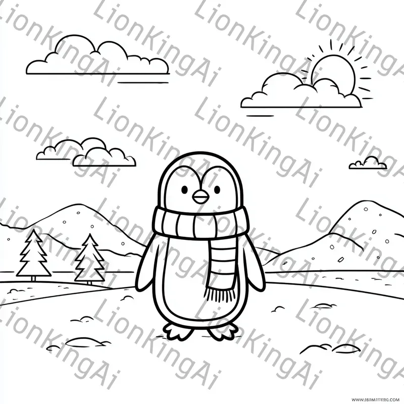Animals In Landscape Coloring Pages