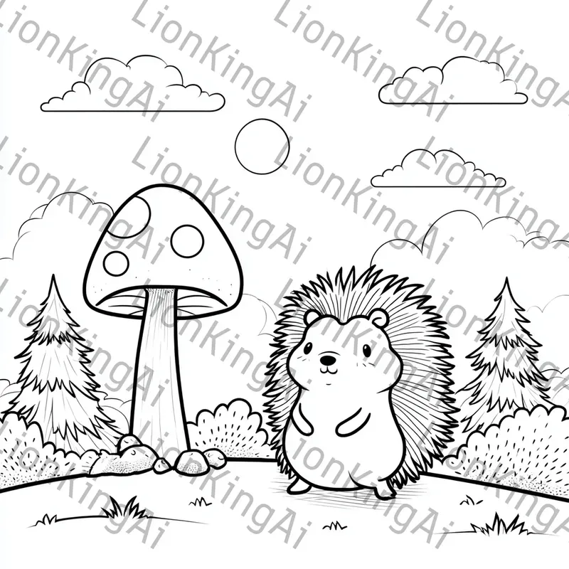 Animals In Landscape Coloring Pages
