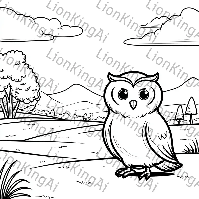 Animals In Landscape Coloring Pages
