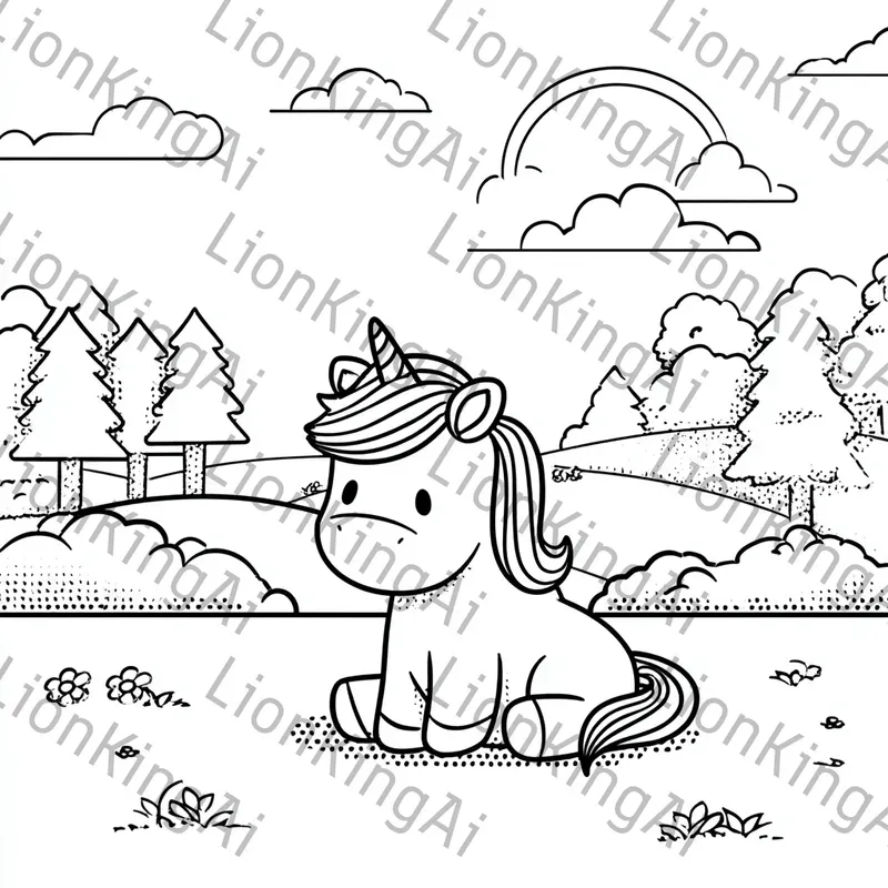 Animals In Landscape Coloring Pages